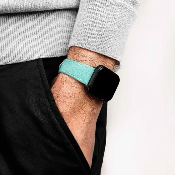 HIRSCH Bologna - Leather Watch Strap - Turquoise - Image 6