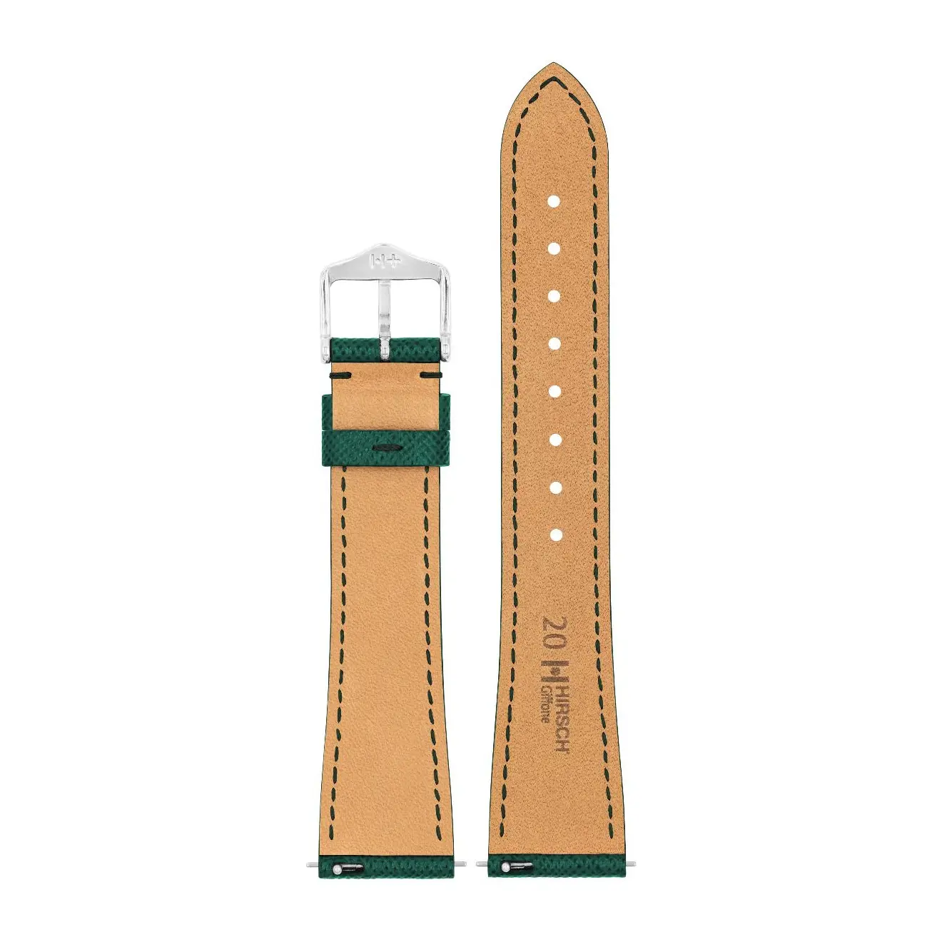 HIRSCH Giffone - Leather Watch Strap - Dark Green - Image 3