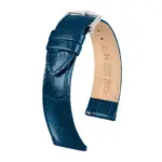 HIRSCH Louisianalook - Alligator Embossed Watch Strap - Blue